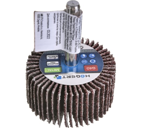 Круг шлифовальный лепестковый радиальный (40x20 мм; хвостовик 6 мм; P40) HOEGERT TECHNIK HT8D001