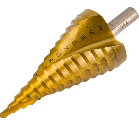 Сверло ступенчатое по металлу SPIRAL HSS-TiN 4-40х3/103 мм D.BOR SDSP-TIN-04-40-10