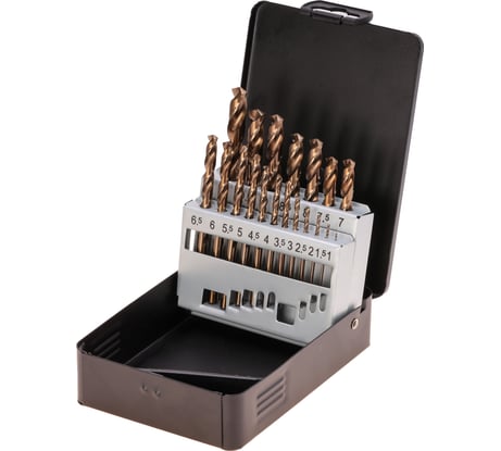 Набор сверл по металлу (19 шт; 1-10 мм; HSSE-Co5) Terrax by RUKO A215214