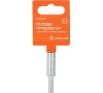 Торцевая головка Airline 1/4" шестигранная 4мм глубокая, пласт.подвес ATAP061