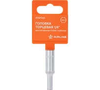 Торцевая головка Airline 1/4" шестигранная 4.5мм глубокая, пласт.подвес ATAP065