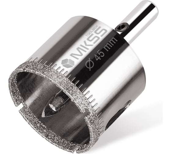 Коронка алмазная по керамике и стеклу с центрирующим сверлом MKSS Toolbox 45 мм KS-45 1