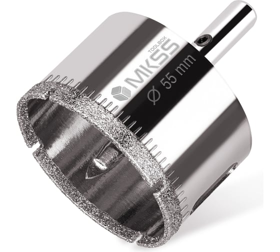 Коронка алмазная по керамике и стеклу с центрирующим сверлом MKSS Toolbox 55 мм KS-55 1