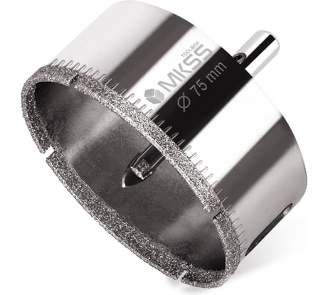 Коронка алмазная по керамике и стеклу с центрирующим сверлом MKSS Toolbox 75 мм KS-75