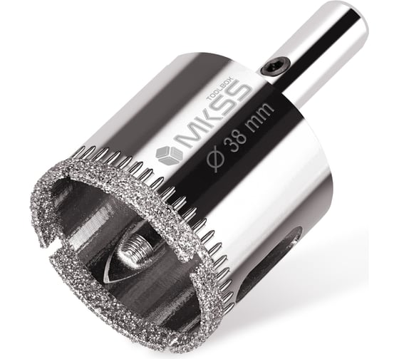 Коронка алмазная по керамике и стеклу с центрирующим сверлом MKSS Toolbox 38 мм KS-38 1