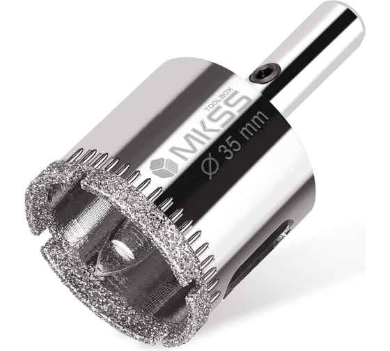 Коронка алмазная по керамике и стеклу с центрирующим сверлом MKSS Toolbox 35 мм KS-35 1