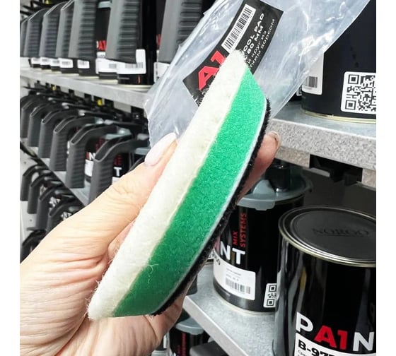 Полировальный круг из овчины с коротким ворсом (эксцентрик) A1 Heavy-cut wool pad short wool 80 мм SW80DA