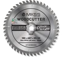 Диск пильный по дереву MKSS Toolbox Woodcutter WC1900 190x48Тх30/20 мм WC19004830