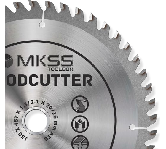 Диск пильный по дереву MKSS Toolbox Woodcutter WC1500 150x48Тх20/16 мм WC15004820