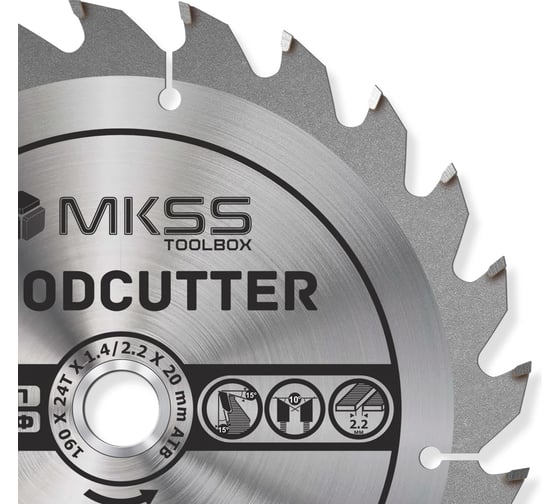 Диск пильный по дереву MKSS Toolbox Woodcutter WC1900 190x24Тх20 мм WC19002420