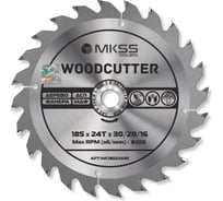 Диск пильный по дереву MKSS Toolbox Woodcutter WC1850 185x24Тх30/20/16 мм WC18502430