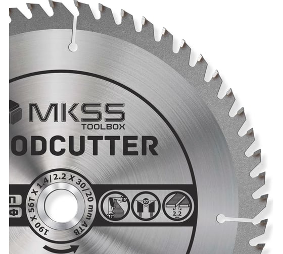 Диск пильный по дереву MKSS Toolbox Woodcutter WC1900 190x56Тх30/20 мм WC19005630