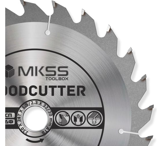 Диск пильный по дереву MKSS Toolbox Woodcutter WC2300 230x24Тх32/30 мм WC23002432