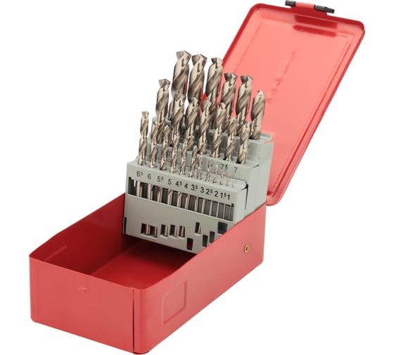 Набор сверл по металлу H-Tools 1-13мм DIN338 HSS-G 135 25 шт 214215HT
