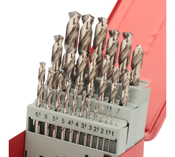 Набор сверл по металлу H-Tools 1-13мм DIN338 HSS-G 135 25 шт 214215HT