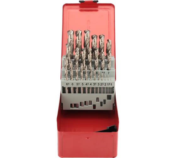 Набор сверл по металлу H-Tools 1-13мм DIN338 HSS-G 135 25 шт 214215HT
