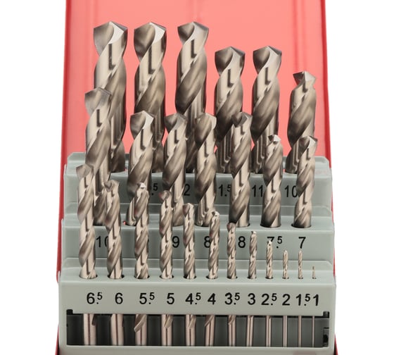 Набор сверл по металлу H-Tools 1-13мм DIN338 HSS-G 135 25 шт 214215HT