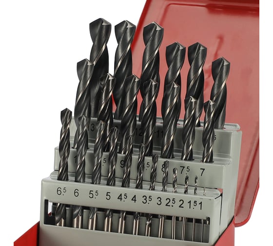 Набор сверл по металлу H-Tools 1-13мм, 25шт, DIN338, HSS 118град. 205213HT