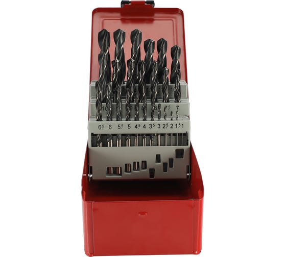 Набор сверл по металлу H-Tools 1-13мм, 25шт, DIN338, HSS 118град. 205213HT