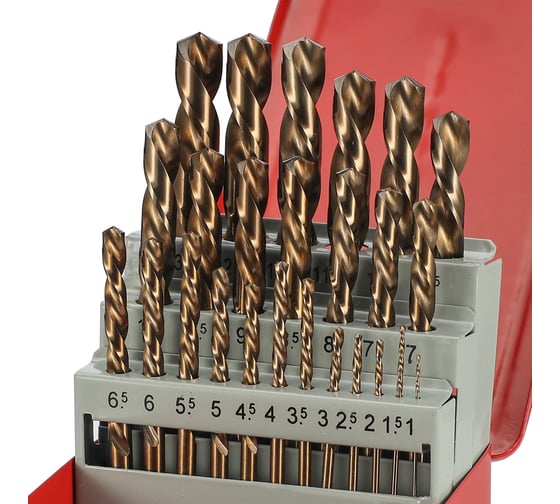Набор сверл по металлу H-Tools 1-13мм, 25шт, DIN338 HSSE-Co5 135град. LH-левые 215215LiHT