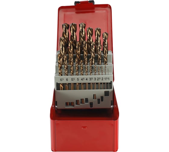 Набор сверл по металлу H-Tools 1-13мм, 25шт, DIN338 HSSE-Co5 135град. LH-левые 215215LiHT