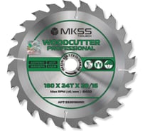 Диск пильный по дереву MKSS Toolbox Woodcutter Professional SS3018 180x24Тх1.4/2.2x20/16 мм SS30180001