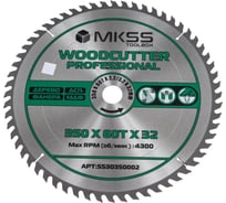 Диск пильный по дереву MKSS Toolbox Woodcutter Professional SS3035 350x60Тх2.2/3.2x32 мм SS30350002
