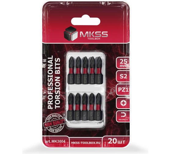 Бита торсионная магнитная MKSS Toolbox РZ1, 25мм (20 шт) MK3004