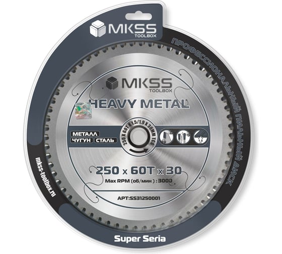 Диск пильный по металлу MKSS Toolbox Heavy Metal SS3125 250x60Тх1.5/1.9x30мм SS31250001