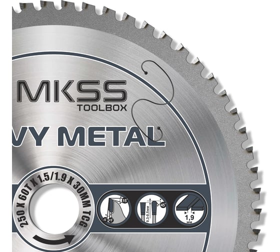 Диск пильный по металлу MKSS Toolbox Heavy Metal SS3125 250x60Тх1.5/1.9x30мм SS31250001