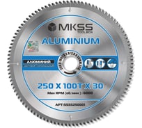 Диск пильный по алюминию MKSS Toolbox Aluminium SS3325 250x100Тх2.0/2.8x30мм SS33250001