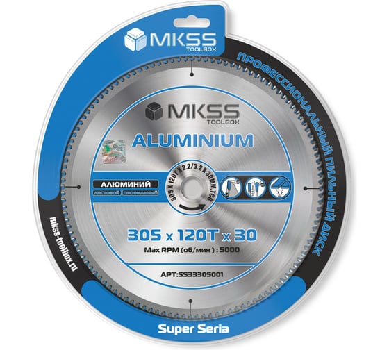 Диск пильный по алюминию MKSS Toolbox Aluminium SS3330 305x120Тх2.2/3.2x30мм SS33305001