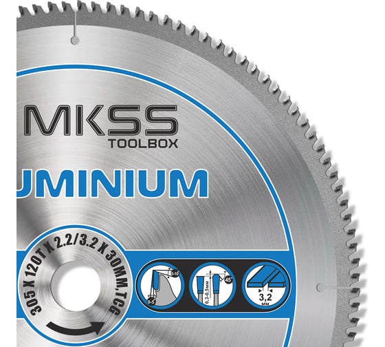 Диск пильный по алюминию MKSS Toolbox Aluminium SS3330 305x120Тх2.2/3.2x30мм SS33305001