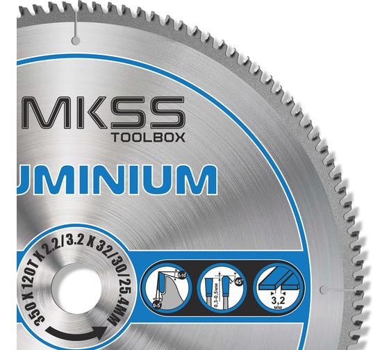 Диск пильный по алюминию MKSS Toolbox Aluminium SS3335 350x120Тх2.2/3.2x32/30/25.4мм SS33350001