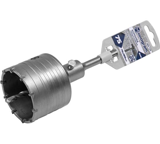 Коронка твердосплавная с адаптером по бетону Basis (75х50х160 мм; SDS-plus) Monogram 089-199