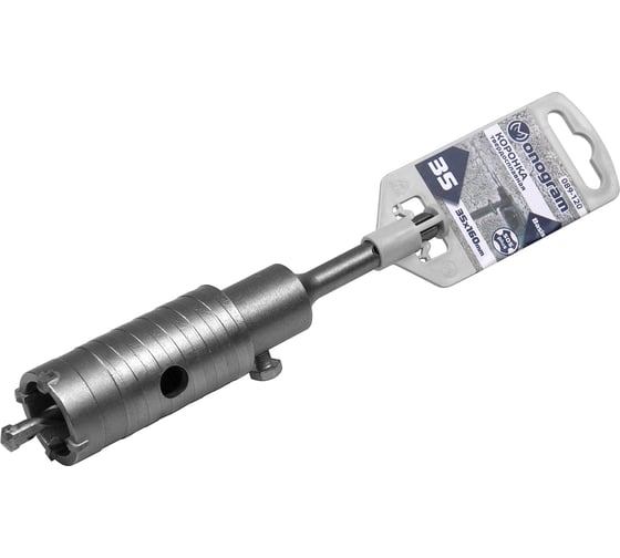 Коронка твердосплавная с адаптером по бетону Basis (35х50х160 мм; SDS-plus) Monogram 089-120