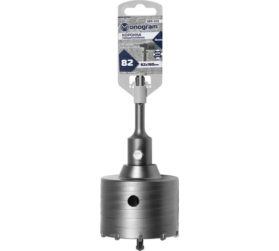 Коронка твердосплавная с адаптером по бетону Basis (82х50х160 мм; SDS-plus) Monogram 089-205