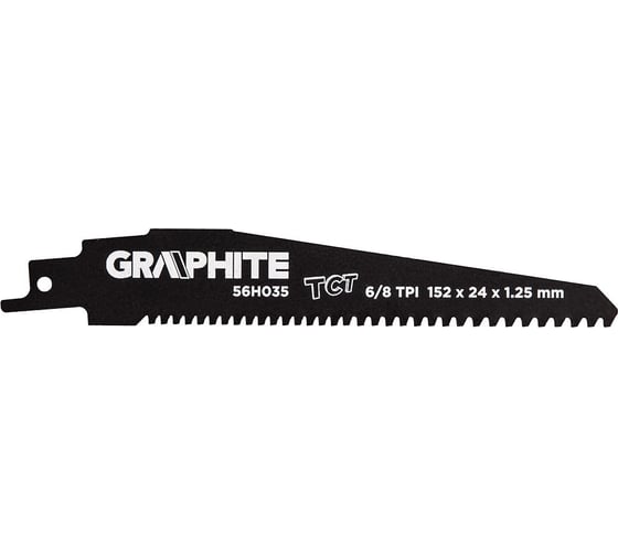 Полотно пильное (152x24x1.25 мм; 8/6TPI; HM) для сабельной пилы GRAPHITE 56H035