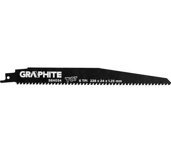 Полотно пильное (228x24x1.25 мм; 6TPI; HM) для сабельной пилы GRAPHITE 56H034 1