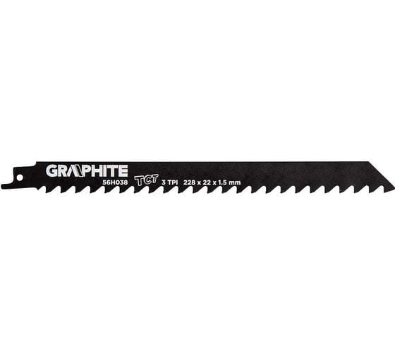 Полотно пильное (228x22x1.5 мм; 3TPI; HM) для сабельной пилы GRAPHITE 56H038
