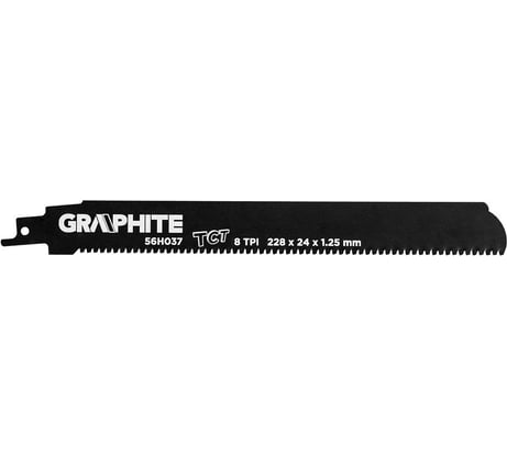 Полотно пильное (228x24x1.25 мм; 8TPI; HM) для сабельной пилы GRAPHITE 56H037