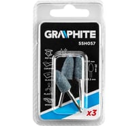 Камни шлифовальные (3 шт; 10х20 мм; хвостовик 3.2 мм; пуля) GRAPHITE 55H057
