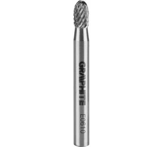 Фреза по металлу твердосплавная (6x10 мм; хвостовик 6x45 мм; HM; тип E овал) GRAPHITE 55H363 1