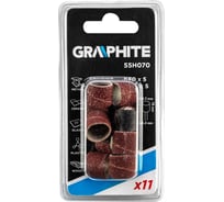 Ленты шлифовальные (10 шт; 12.7 мм; К60/К120; хвостовик 3.2 мм) GRAPHITE 55H070