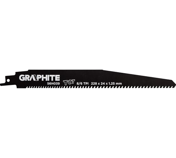 Полотно пильное (228x24x1.25 мм; 8/6TPI; HM) для сабельной пилы GRAPHITE 56H039