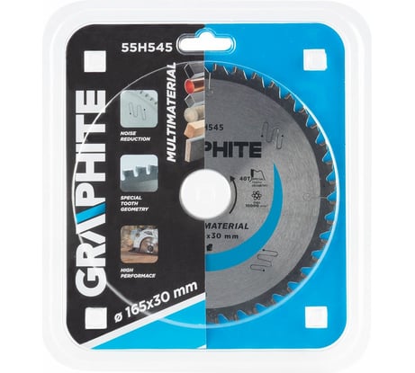 Диск отрезной универсальный (165x30 мм; 40 зубьев) GRAPHITE 55H545