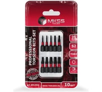 Набор торсионных магнитных бит MKSS Toolbox TORX 25мм, 10шт MK2802