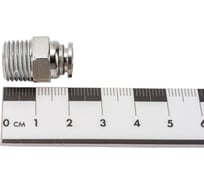 Фитинг цанговый прямой металлический BlackWeld 6 мм, наружная резьба 1/4" 6101bw