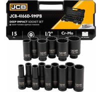 Набор головок ударных глубоких 15 предметов JCB 1/2 12гр., в кейсе JCB-4166D-9MPB(60551)