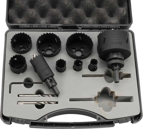 Набор коронок H-Tools Bi-metall 16-67мм HSSE-Co8 14 предметов 04403220